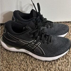 ASICS Black and White Running Shoes